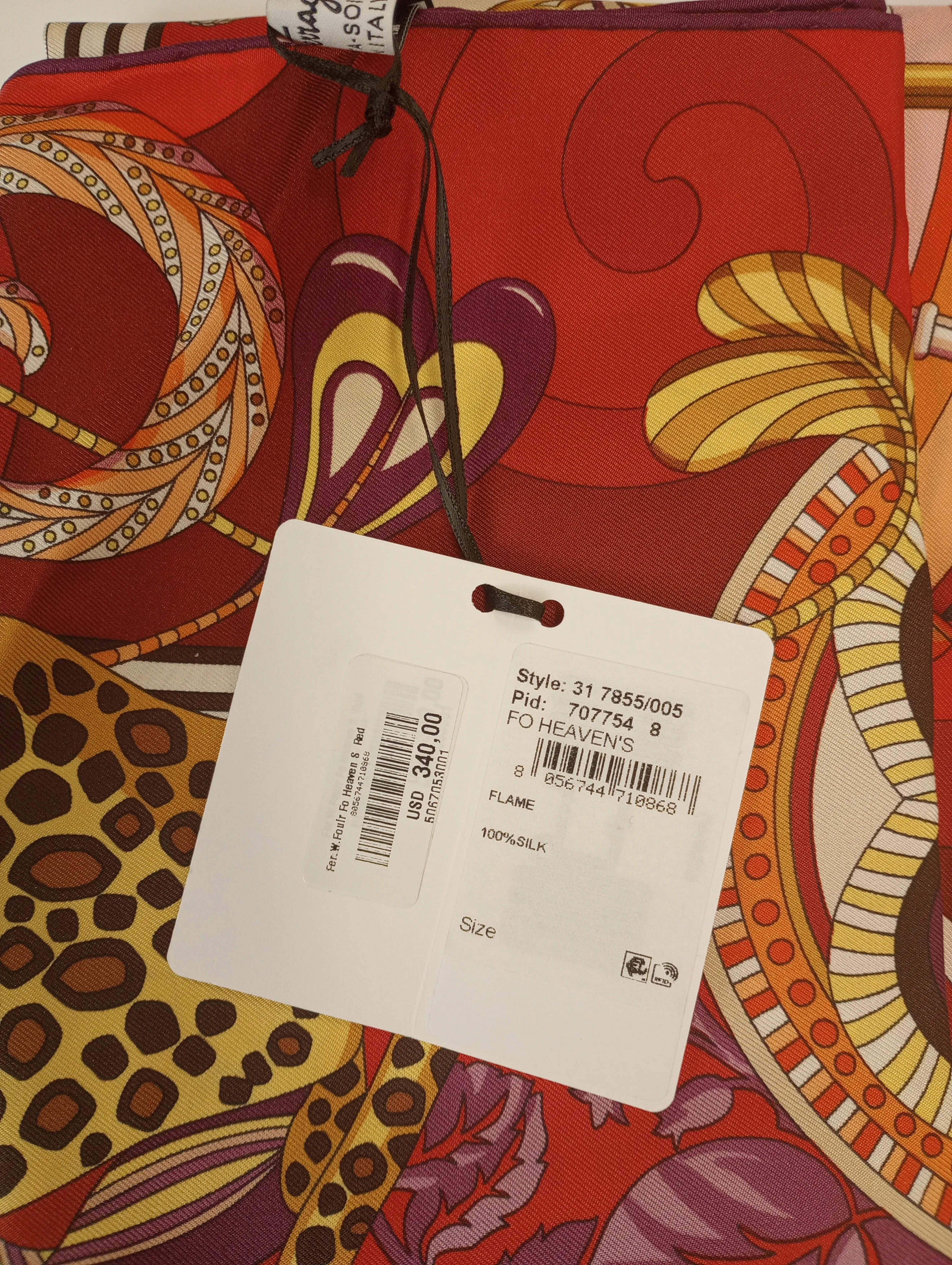 SALVATORE FERRAGAMO Women's 707754 Print Silk Scarf
