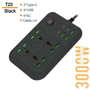 SHT Power Socket 3000Watts, 4USB & 2TypeC, Cable 3M