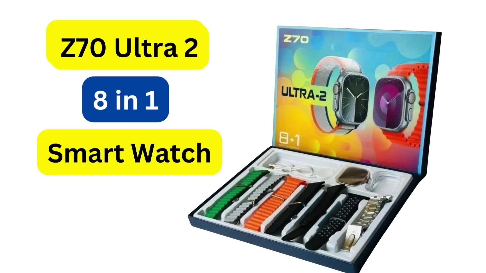 SHT Ultra 2 Smart Watch, Wireless Charging, Bluetooth Calling, Black