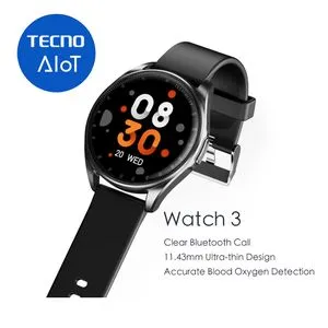 Tecno Watch 3 Clear Bluetooth Call | 11.43Mm Ultra-Thin Design | Accurate Blood Oxygen Detecti