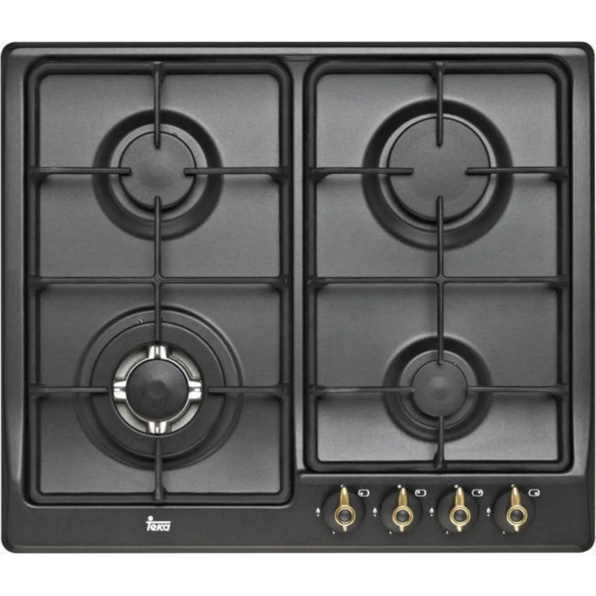 Teka Gas Hob 60Cm, 4Gas Burner, Flush Installation Cast Iron Black