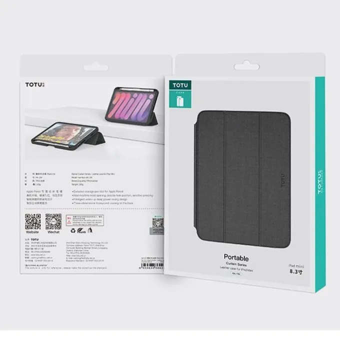 Totu Curtain Series Leather Case iPad pro13, Black