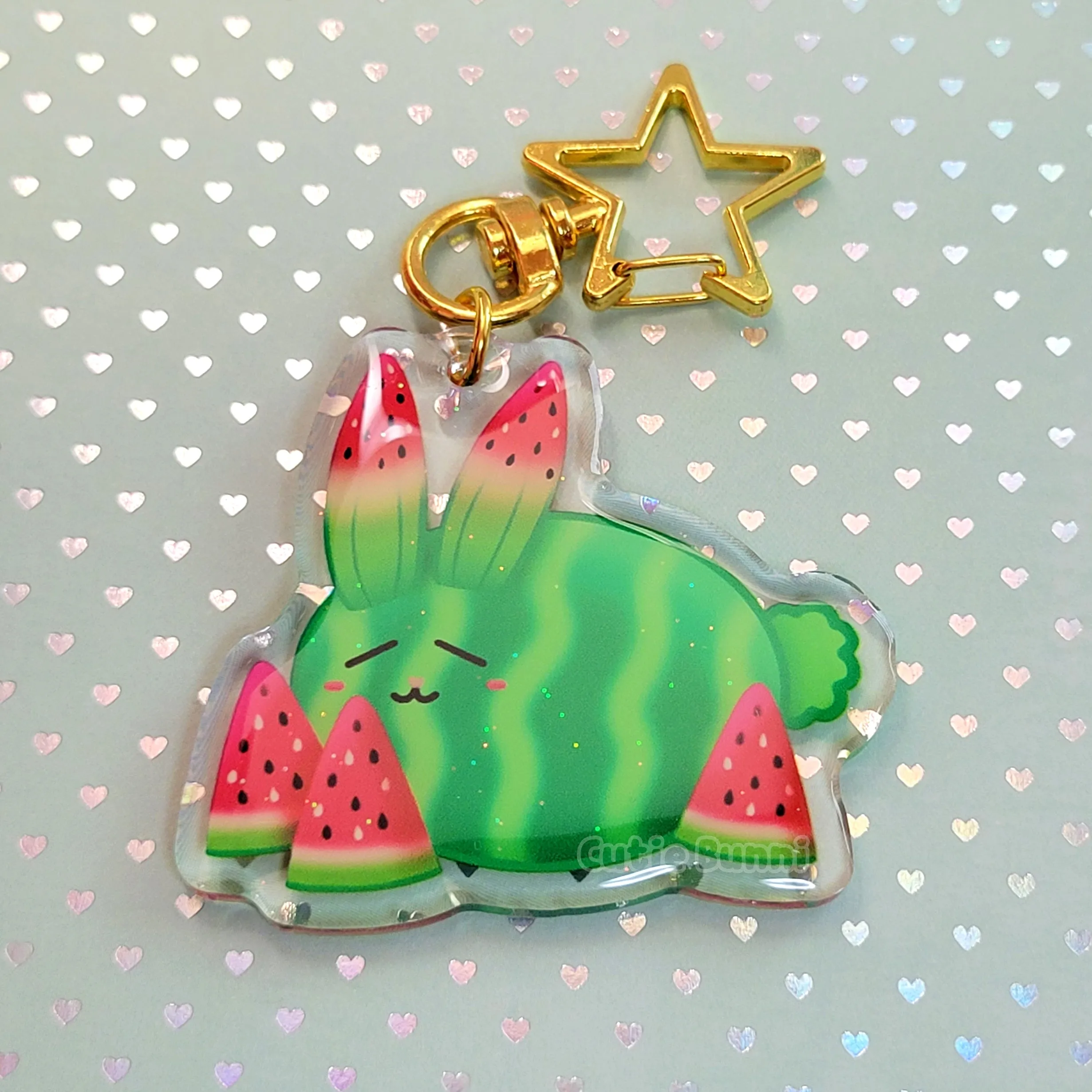 Watermelon Bun Acrylic Charm Keychain