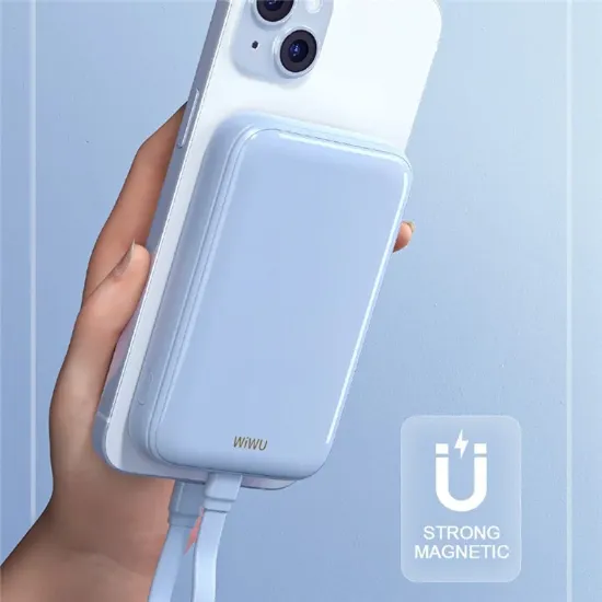 Wiwu Power Bank PD20Watts, 10000Mah, Blue